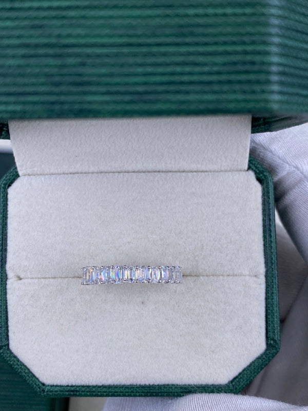 Diamond Half Eternity Ring 1.66 Carat White Gold 14K