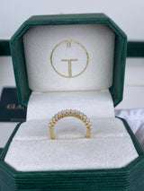 Diamond Half Eternity Ring 1.08 Carat Yellow Gold 14K