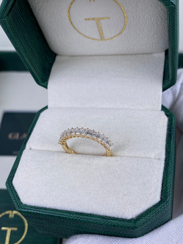 Diamond Half Eternity Ring 1.08 Carat Yellow Gold 14K