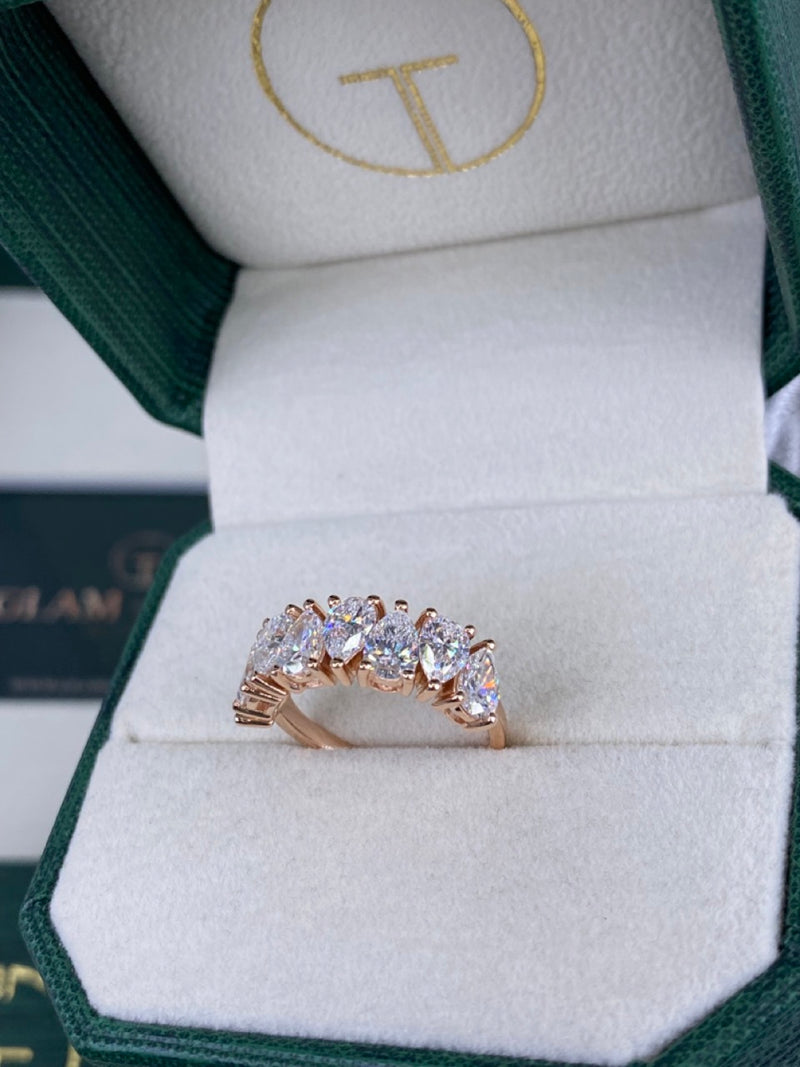 Diamond Stackable Ring 3.05 Carat Rose Gold 14K