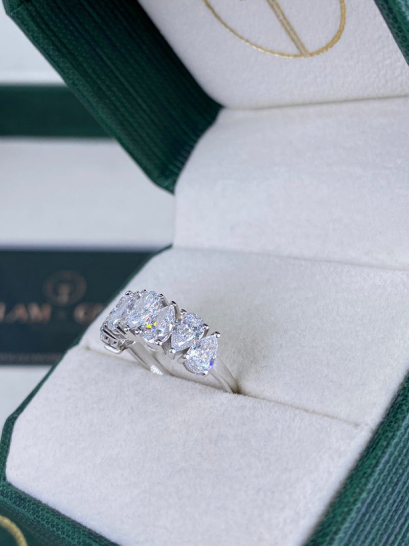 Diamond Stackable Ring 2.72 Carat White Gold 14K