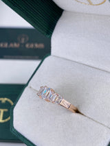 Diamond 5 Stone Ring 1.78 Carat Rose Gold 14K