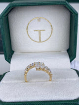 Diamond Wrap Ring 1.63 Carat Yellow Gold 14K