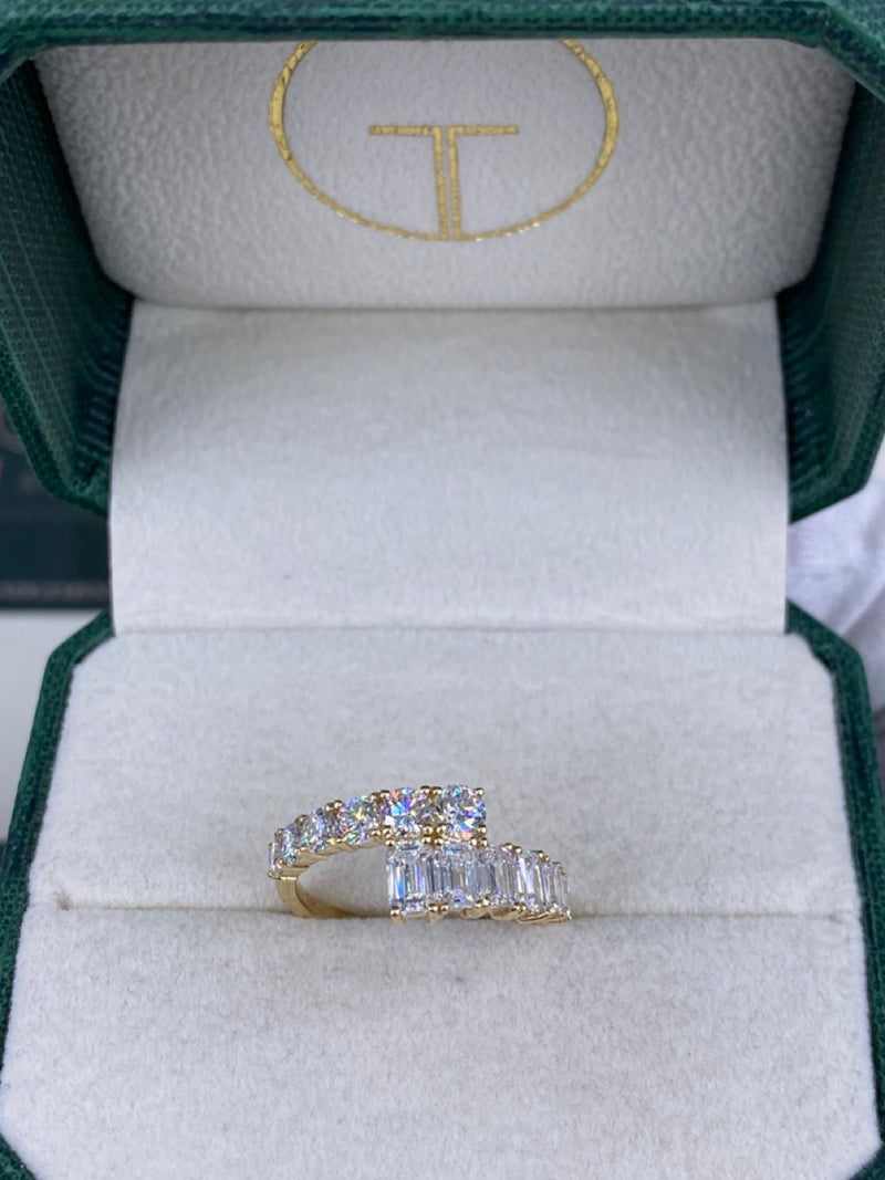 Diamond Wrap Ring 1.63 Carat Yellow Gold 14K