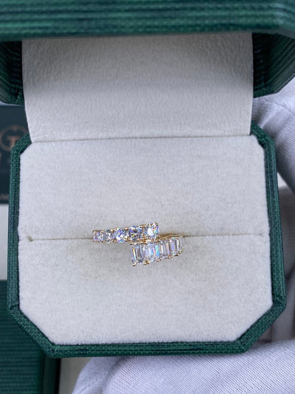 Diamond Wrap Ring 1.63 Carat Yellow Gold 14K