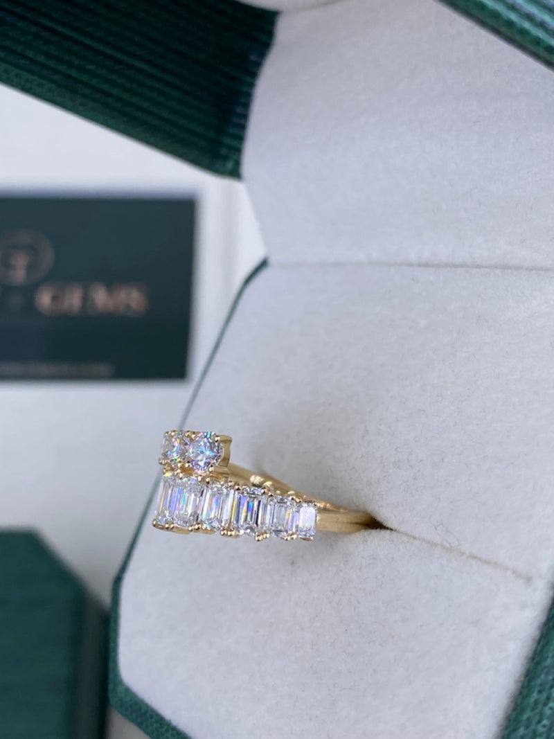 Diamond Wrap Ring 1.63 Carat Yellow Gold 14K