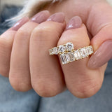 Diamond Band Ring 1.6 ct Yellow Gold