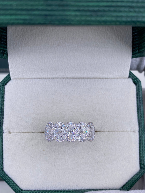 Diamond Half Eternity Ring 1.33 Carat White Gold 14K