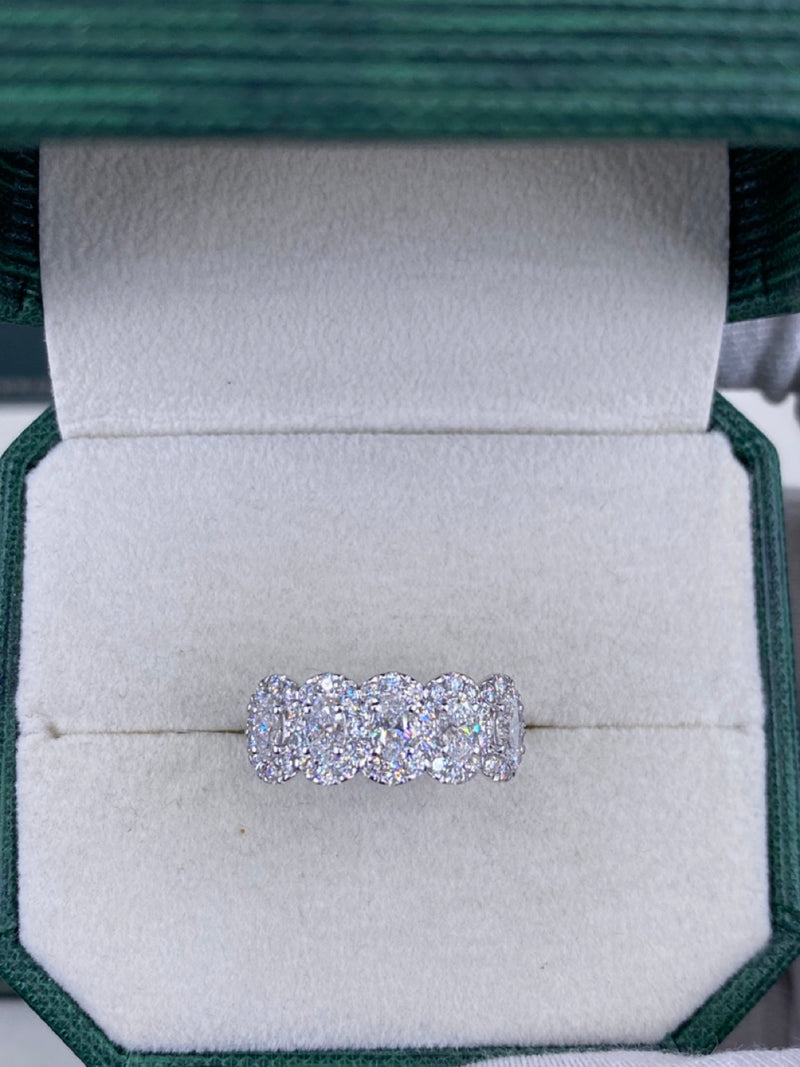 Diamond Half Eternity Ring 1.33 Carat White Gold 14K