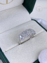 Diamond Half Eternity Ring 1.33 Carat White Gold 14K