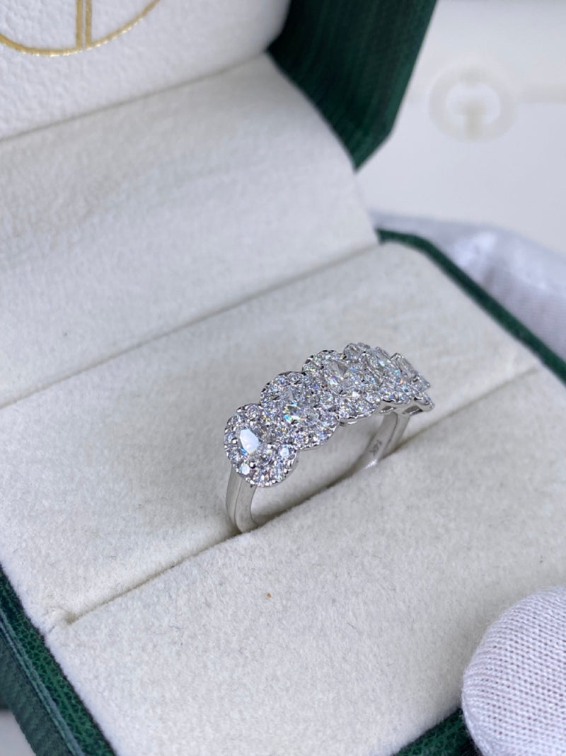 Diamond Half Eternity Ring 1.33 Carat White Gold 14K