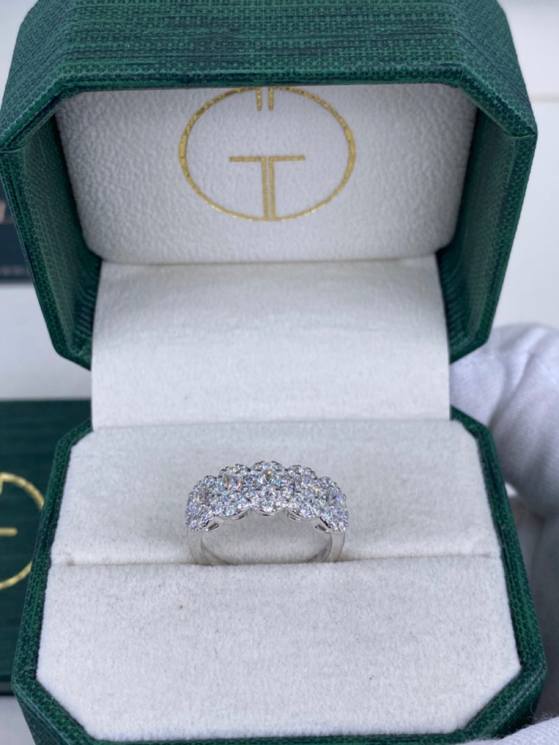 Diamond Half Eternity Ring 1.33 Carat White Gold 14K