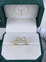 Diamond Two Stone Ring 1.45 Carat Yellow Gold 14K