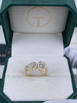 Diamond Halo Ring 1.76 Carat White Gold 14K