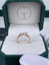 Diamond Open Ring 1.26 Carat Rose Gold 14K