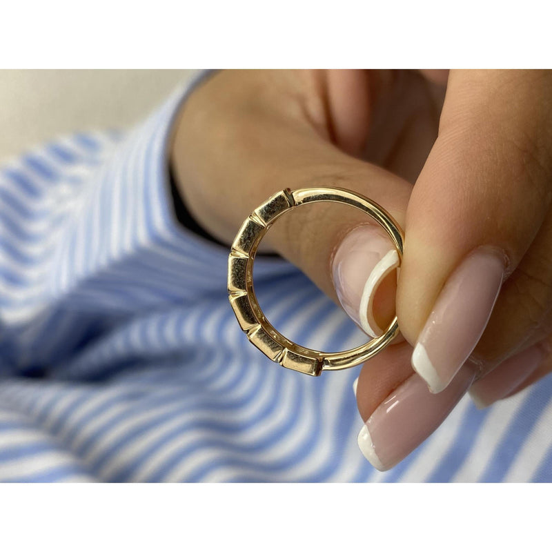 Diamond Half Eternity Ring 0.84 Carat Yellow Gold 14K