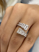 Diamond Wrap Ring 2.94 Carat White Gold 14K