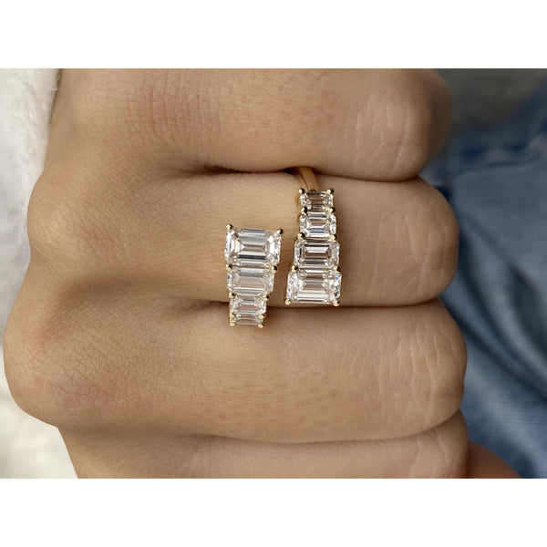 Diamond Wrap Ring 2.94 Carat White Gold 14K