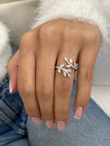 Diamond Wrap Ring 0.65 Carat White Gold 14K