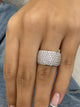 Diamond Dome Ring 1.89 Carat White Gold 14K