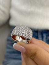 Diamond Dome Ring 1.89 Carat White Gold 14K