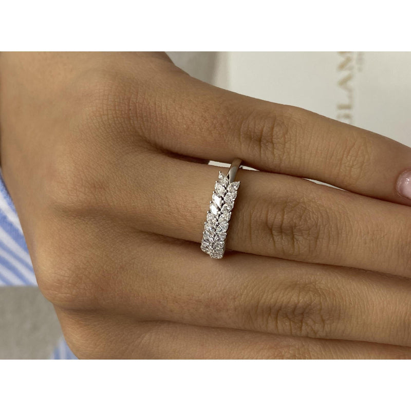 Diamond Half Eternity Ring 0.58 Carat Yellow Gold 14K