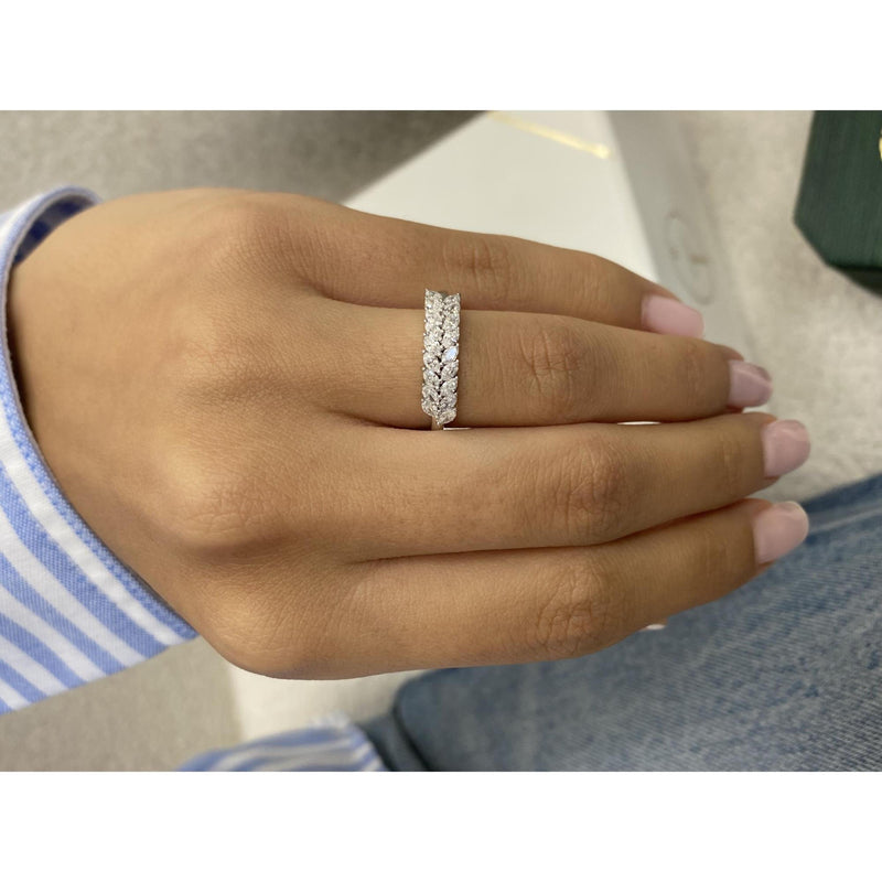 Diamond Half Eternity Ring 0.58 Carat Yellow Gold 14K