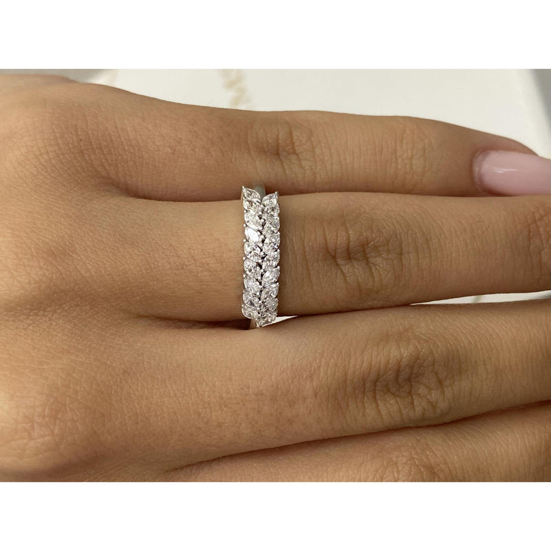Diamond Half Eternity Ring 0.58 Carat Yellow Gold 14K