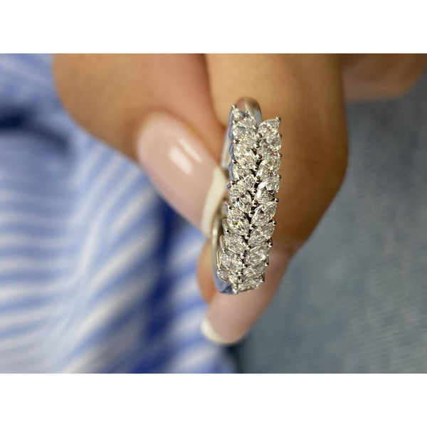 Diamond Half Eternity Ring 0.58 Carat Yellow Gold 14K