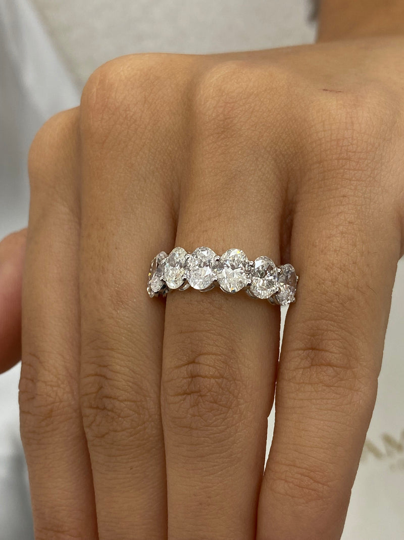 Diamond Half Eternity Ring 3.52 Carat White Gold 14K