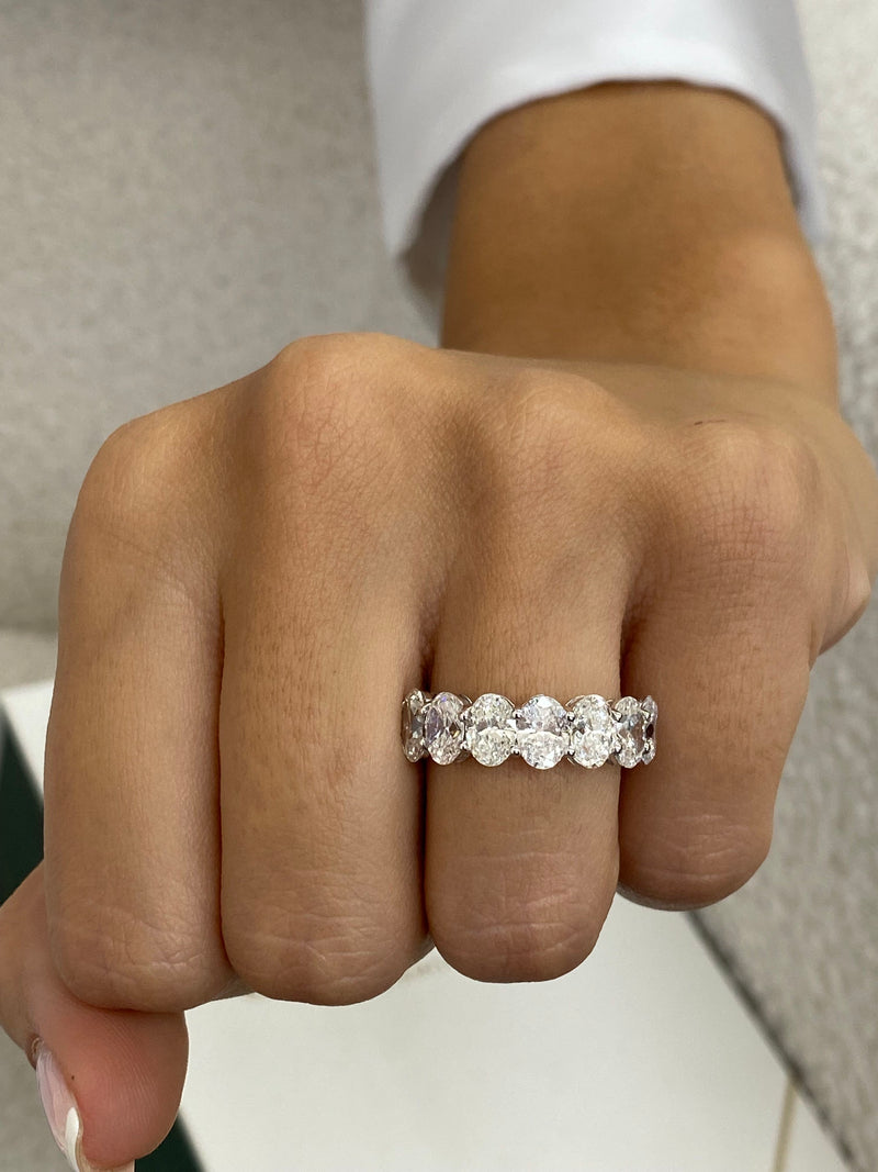 Diamond Half Eternity Ring 3.52 Carat White Gold 14K