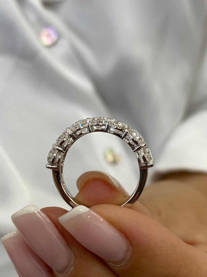 Diamond Half Eternity Ring 3.52 Carat White Gold 14K