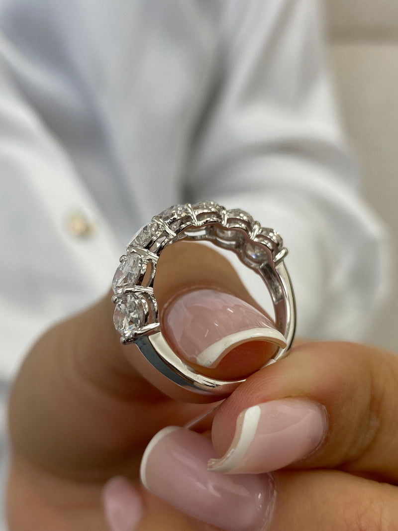 Diamond Half Eternity Ring 3.52 Carat White Gold 14K