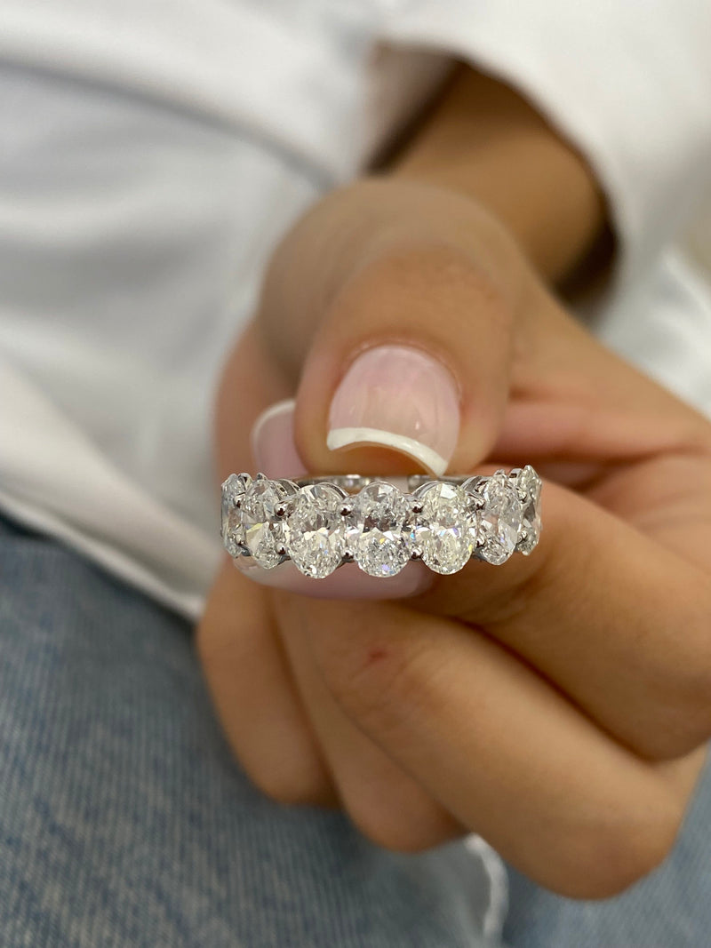 Diamond Half Eternity Ring 3.52 Carat White Gold 14K