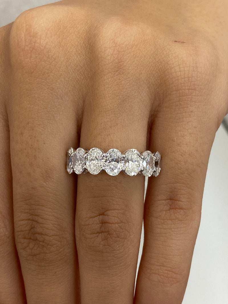 Diamond Half Eternity Ring 3.52 Carat White Gold 14K