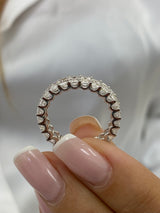 Diamond Eternity Ring 3.74 Carat White Gold 14K
