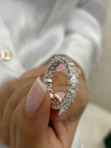 Diamond Eternity Ring 3.74 Carat White Gold 14K