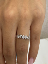 Diamond 5 Stone Ring 0.35 Carat White Gold 14K