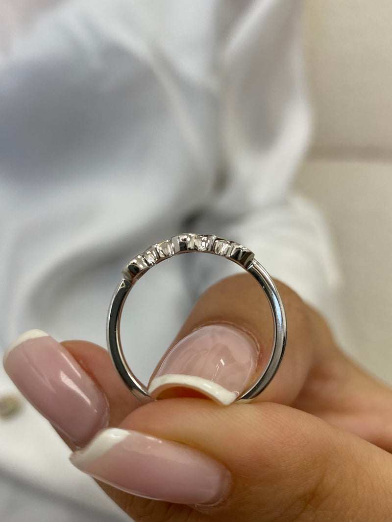 Diamond 5 Stone Ring 0.35 Carat White Gold 14K