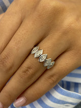 Diamond 5 Stone Ring 1.07 Carat White Gold 14K