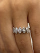 Diamond 5 Stone Ring 1.07 Carat White Gold 14K