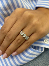 Diamond 5 Stone Ring 1.07 Carat White Gold 14K