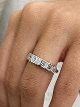Diamond Half Eternity Ring 0.84 Carat White Gold 14K
