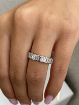 Diamond Half Eternity Ring 0.84 Carat White Gold 14K