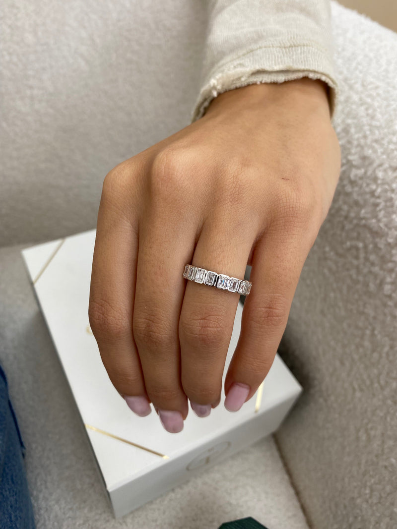 Diamond Half Eternity Ring 0.84 Carat White Gold 14K