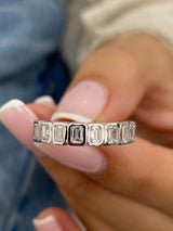 Diamond Half Eternity Ring 0.84 Carat White Gold 14K