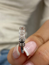 Diamond Half Eternity Ring 0.84 Carat White Gold 14K