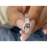 Diamond Half Eternity Ring 0.84 Carat White Gold 14K
