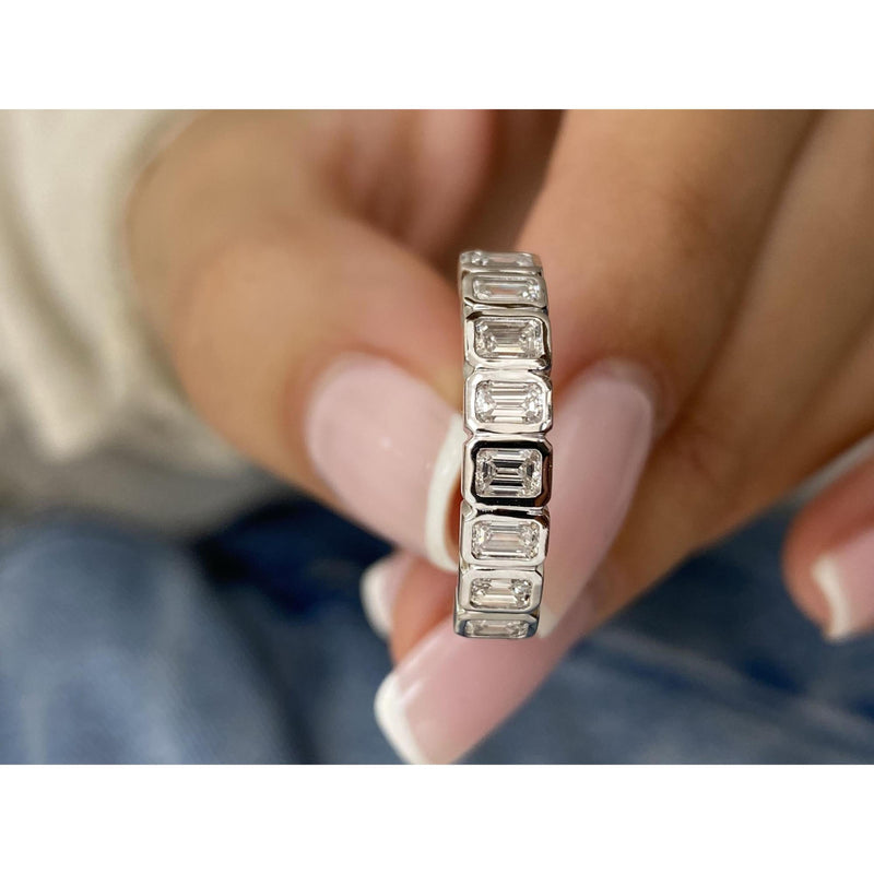 Diamond Half Eternity Ring 0.84 Carat White Gold 14K