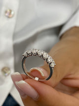 Diamond 7 Stone Ring 1.07 Carat White Gold 14K